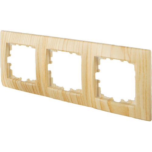 Рамка Lexman Виктория, сферическая, 3 поста, цвет беленый дуб матовый