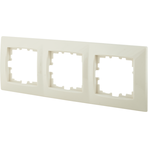 Рамка Lexman Виктория, сферическая, 3 поста, цвет бежевый