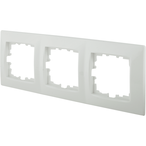 Рамка Lexman Виктория, сферическая, 3 поста, цвет белый