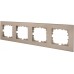Рамка Lexman Виктория, плоская, 4 поста, цвет шампань матовый