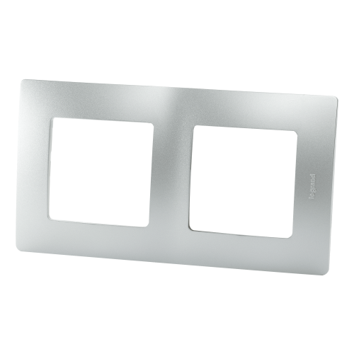 Рамка Legrand Etika, 2 поста, цвет алюминий