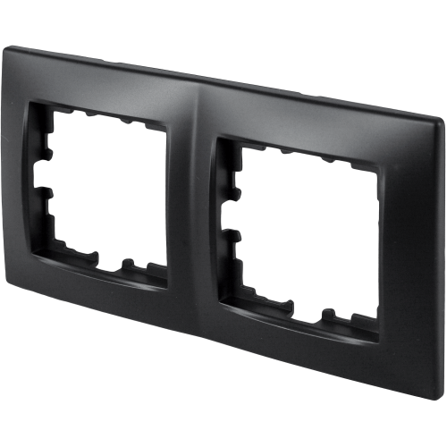 Рамка Lexman Виктория, сферическая, 2 поста, цвет чёрный бархат матовый