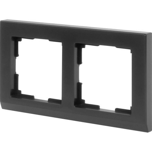 Рамка Werkel Stark, 2 поста, цвет чёрный