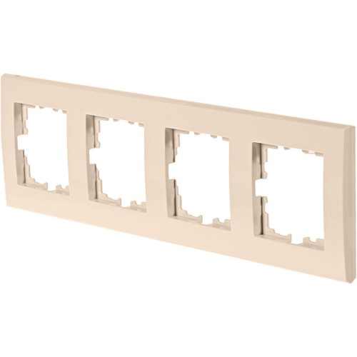 Рамка Lexman Виктория, плоская, 4 поста, цвет бежевый