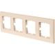 Рамка Lexman Виктория, плоская, 4 поста, цвет бежевый
