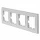 Рамка Lexman Виктория, плоская, 4 поста, цвет белый