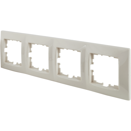 Рамка Lexman Виктория, сферическая, 4 поста, цвет бежевый