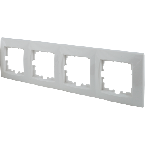 Рамка Lexman Виктория, сферическая, 4 поста, цвет белый