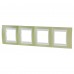 Рамка Schneider Electric Unica, хамелеон, 4 поста, горизонтальная, цвет зелёное яблоко/бежевый