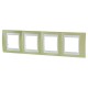 Рамка Schneider Electric Unica, хамелеон, 4 поста, горизонтальная, цвет зелёное яблоко/бежевый
