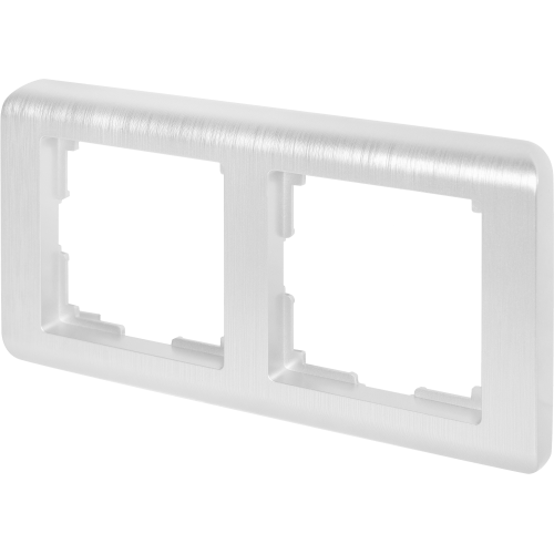 Рамка Werkel Stream, 2 поста, цвет серебряный