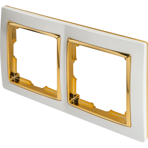 Рамка Werkel Snabb, 2 поста, цвет белый/золото