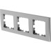 Рамка Lexman Виктория, плоская, 3 поста, цвет серый