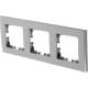 Рамка Lexman Виктория, плоская, 3 поста, цвет серый
