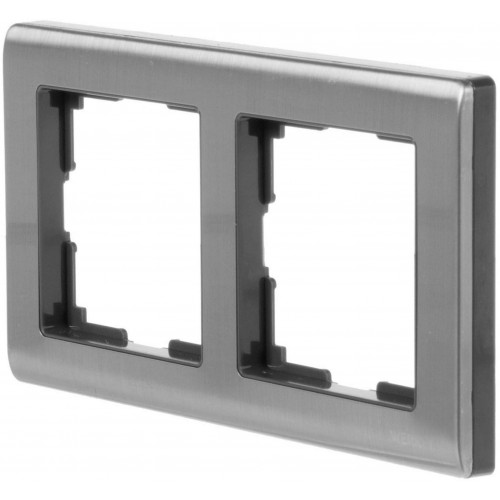 Рамка Werkel Metallic, 2 поста, цвет глянцевый никель