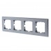 Рамка Lexman Виктория, плоская, 4 поста, цвет серый