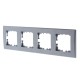 Рамка Lexman Виктория, плоская, 4 поста, цвет серый