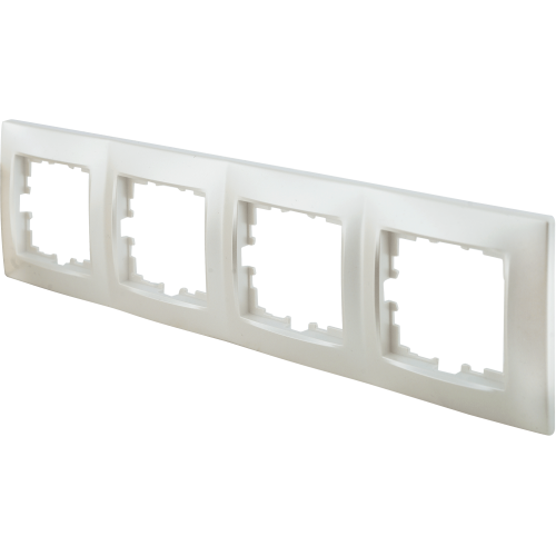 Рамка Lexman Виктория, сферическая, 4 поста, цвет жемчужно-белый матовый