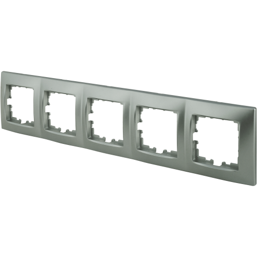 Рамка Lexman Виктория, сферическая, 5 постов, цвет матовое серебро