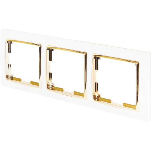 Рамка Werkel Snabb, 3 поста, цвет белый/золото