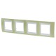Рамка Schneider Electric Unica, хамелеон, 4 поста, горизонтальная, цвет зелёное яблоко/белый