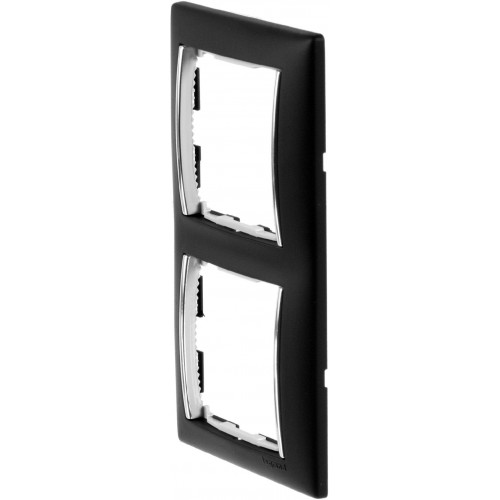 Рамка Legrand Valena, 2 поста, цвет ноктюрн/серебряный штрих