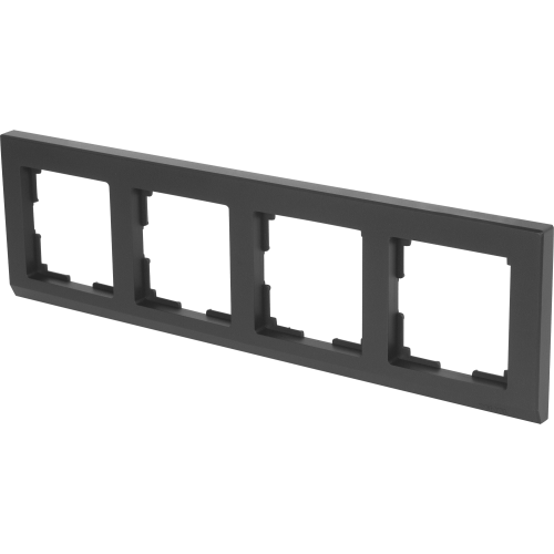 Рамка Werkel Stark, 4 поста, цвет чёрный