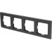 Рамка Werkel Stark, 4 поста, цвет чёрный