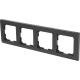 Рамка Werkel Stark, 4 поста, цвет чёрный