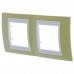 Рамка Schneider Electric Unica, хамелеон, 2 поста, горизонтальная, цвет зелёное яблоко/белый