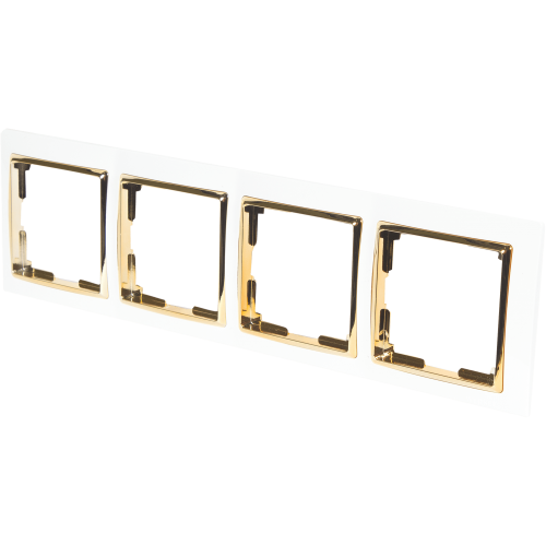 Рамка Werkel Snabb, 4 поста, цвет белый/золото