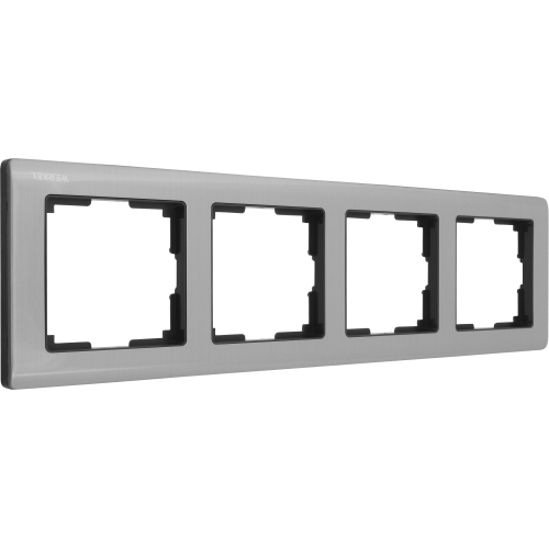 Рамка Werkel Metallic, 4 поста, цвет глянцевый никель