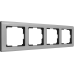 Рамка Werkel Metallic, 4 поста, цвет глянцевый никель