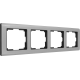 Рамка Werkel Metallic, 4 поста, цвет глянцевый никель