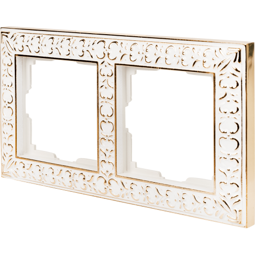 Рамка Werkel Antik, 2 поста, цвет белое золото