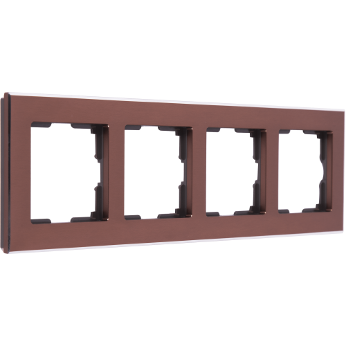 Рамка Werkel Aluminium, 4 поста, цвет коричневый