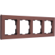 Рамка Werkel Aluminium, 4 поста, цвет коричневый