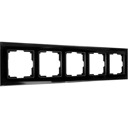 Рамка для розеток и выключателей Diamant 5 постов цвет чёрный