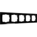 Рамка для розеток и выключателей Diamant 5 постов цвет чёрный
