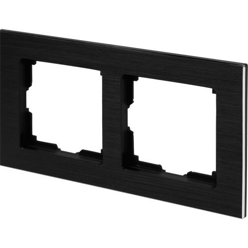 Рамка Werkel Aluminium, 2 поста, цвет чёрный алюминий