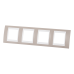 Рамка Schneider Electric Unica, 4 поста, цвет коричневый/белый