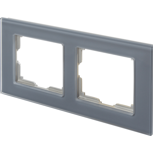 Рамка Werkel Favorit, 2 поста, цвет серое стекло