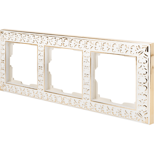 Рамка Werkel Antik, 3 поста, цвет белое золото