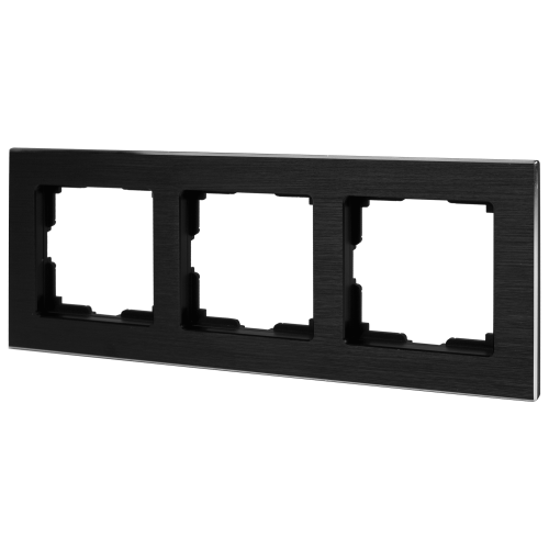 Рамка Werkel Aluminium, 3 поста, цвет чёрный алюминий
