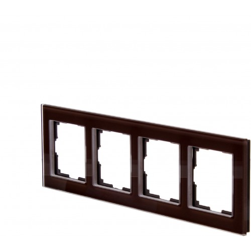 Рамка Werkel Favorit, 4 поста, цвет коричневый