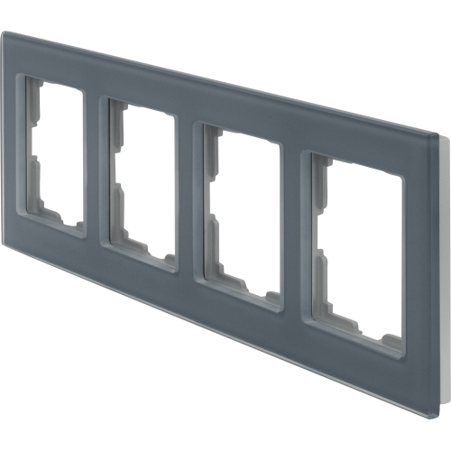 Рамка Werkel Favorit, 4 поста, цвет серое стекло