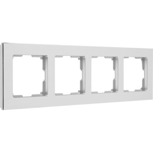 Рамка Werkel Aluminium, 4 поста, цвет металл