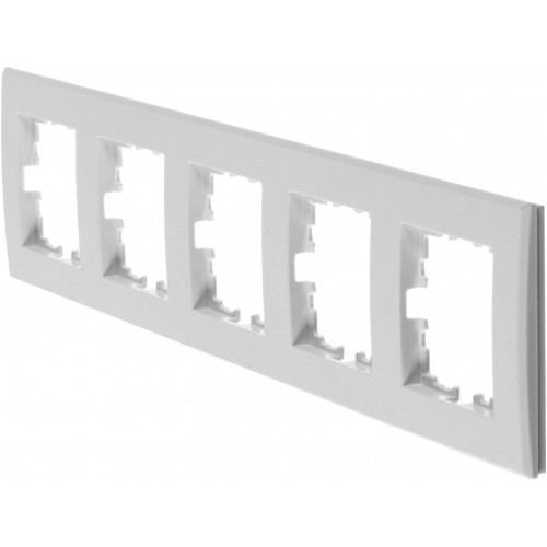 Рамка Lexman Виктория, плоская, 5 постов, цвет белый