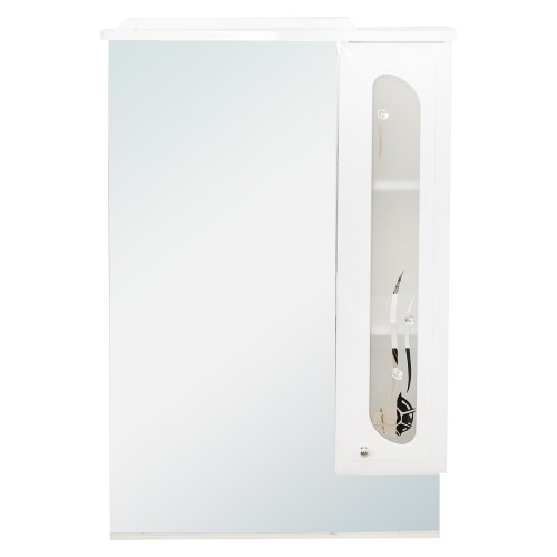 Шкаф зеркальный «Астра Витраж» 63 см цвет белый