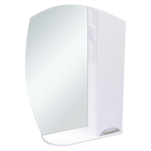 Шкаф зеркальный «Глория» 75 см цвет белый